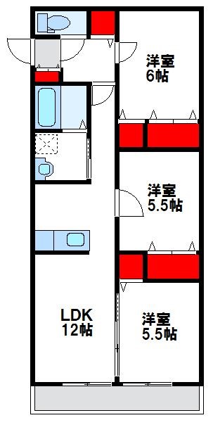 リリーヒルズＢ 103号室 間取り