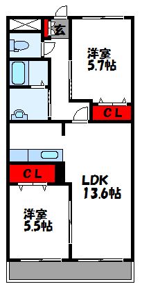 ボヌール新宮 間取り図