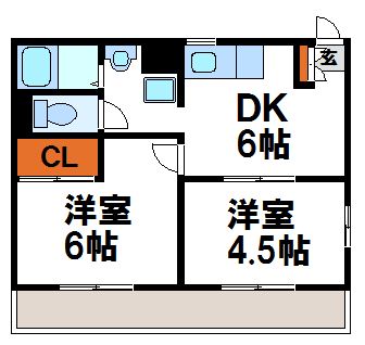 シーサイドヴィラ津屋崎Ⅰ 201号室 間取り