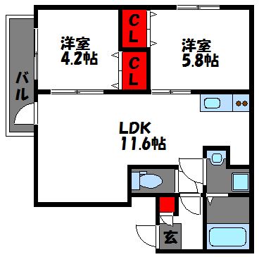クレオン香椎花園前 間取り
