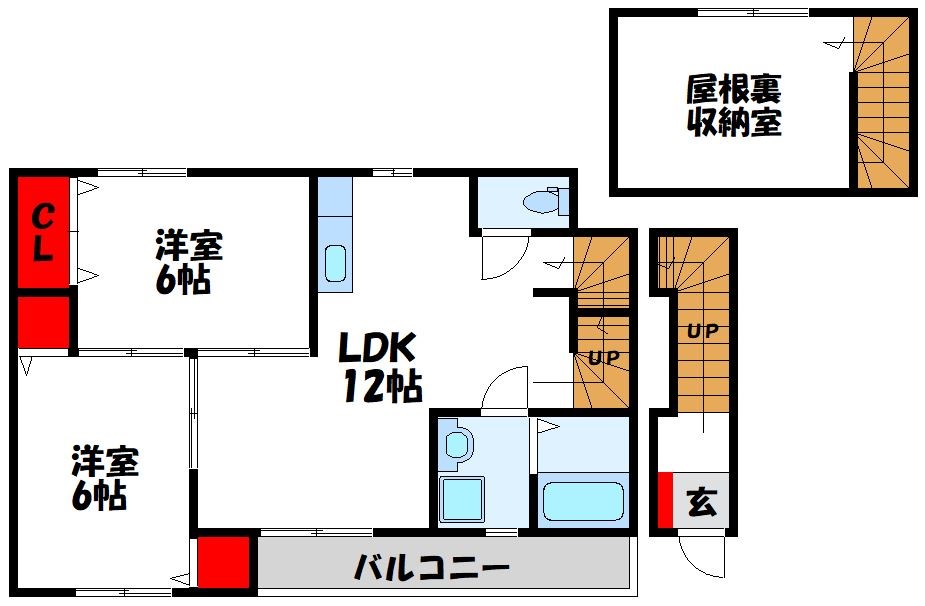 アメニティ赤間 202号室 間取り