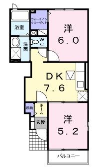 アンジェリーク 102号室 間取り