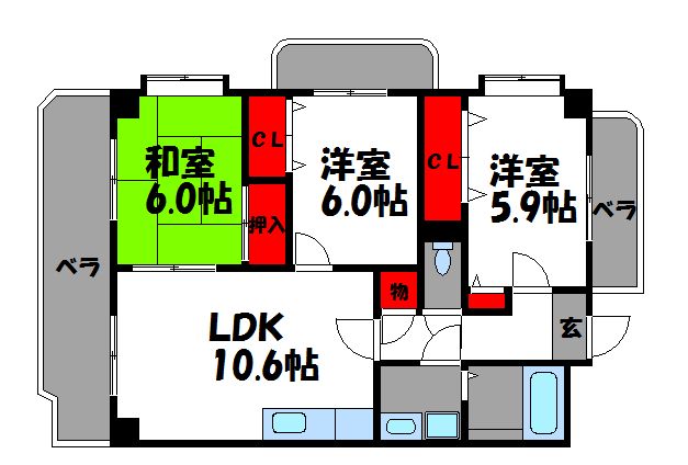 コンフォート香椎東 間取り図