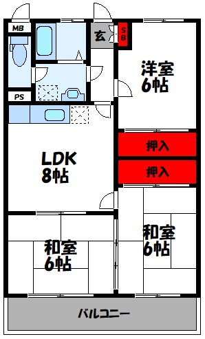 サンシャイン和白 間取り図
