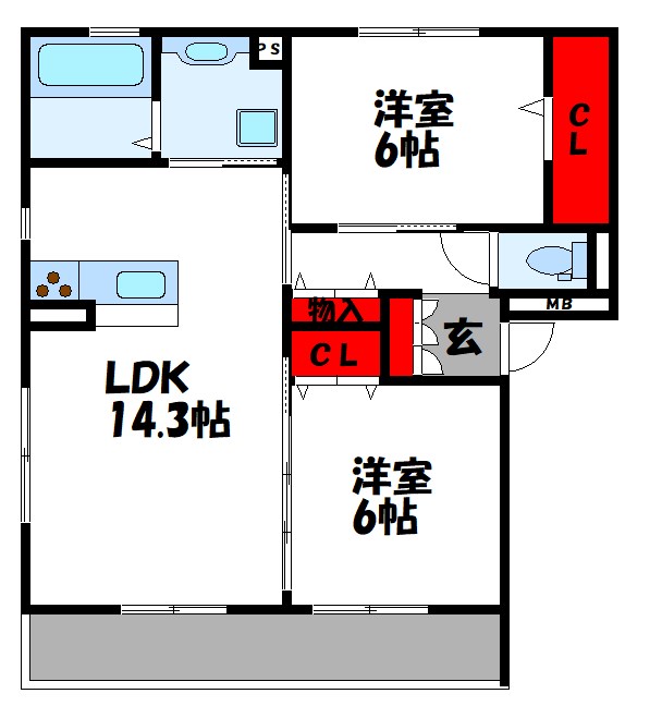 D-roomS・K　B棟 間取り