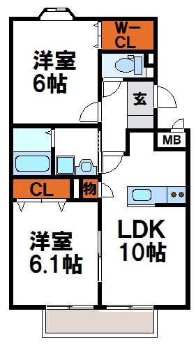 ハイルーラル3　A棟 102号室 間取り