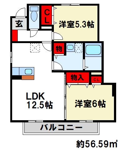 パークハイム水城B 間取り