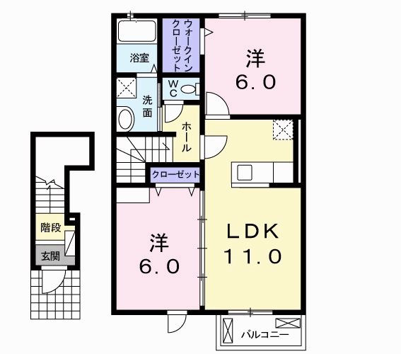 プランドール須恵中央A棟 202号室 間取り