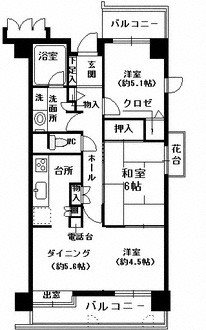 薬院中央パークマンション 601号室 間取り