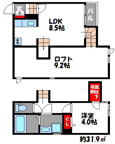 CB和白フラン 間取り