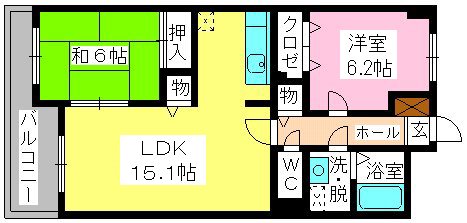 若宮なつめビル 202号室 間取り