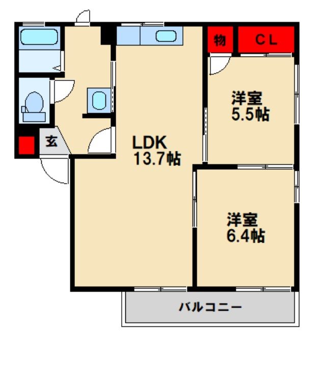 レーベンハイツ 間取り図