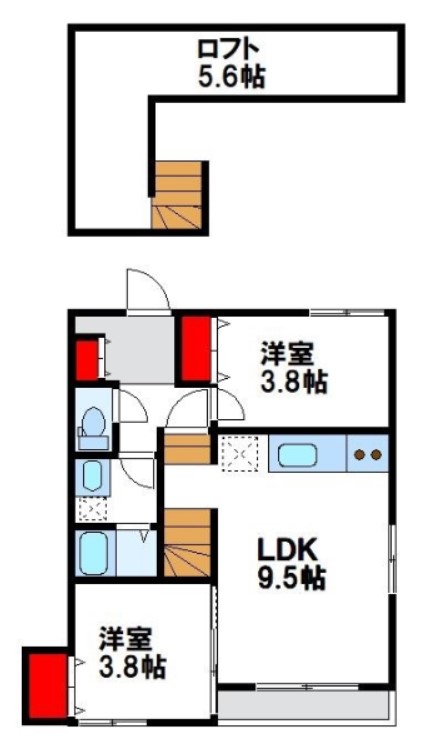 メゾンソレイユ3  103号室 間取り