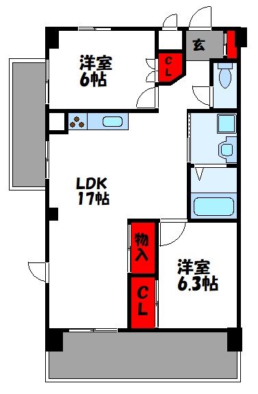 アトラス新宮 301号室 間取り