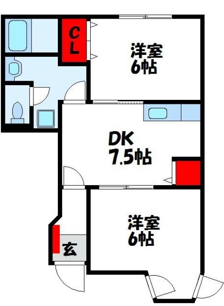 シーサイド花見ヶ浜 102号室 間取り