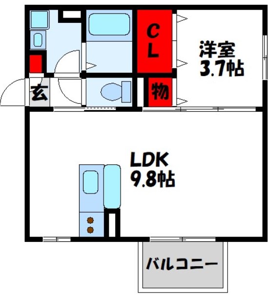 レスポワールⅡ 205号室 間取り