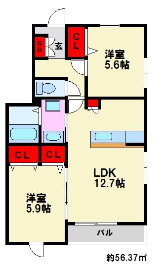 ステラS・T 201号室 間取り