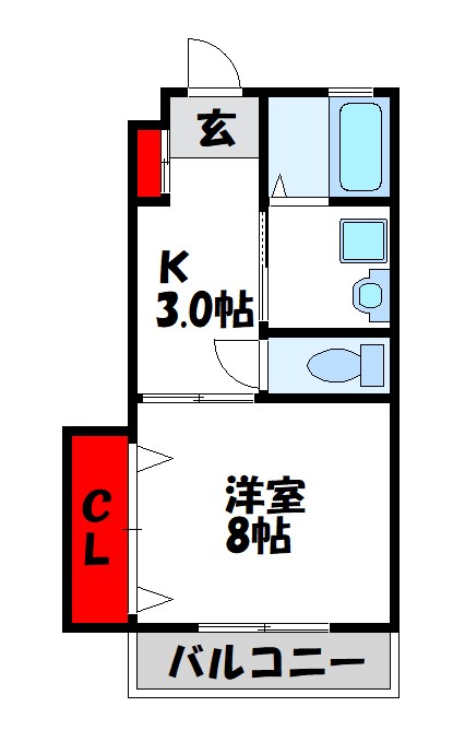 コーポ日の里壱番館 204号室 間取り