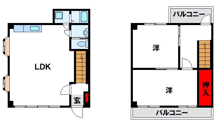 ケイ美容室ビル 2F・3F号室 間取り