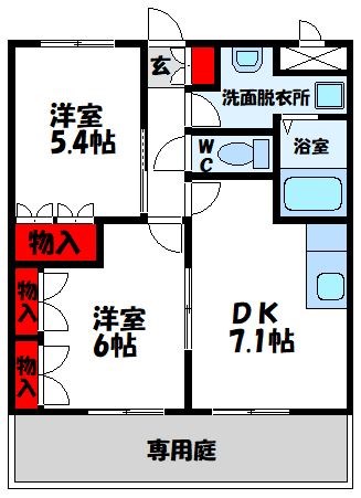 ルミナスヨシダ　B棟 102号室 間取り