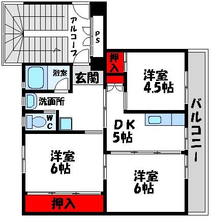 ビレッジハウス水巻   間取り