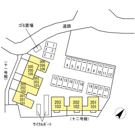 サンフィットハイツ十一号館 駐車場