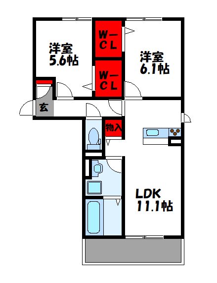 サンウィル 203号室 間取り