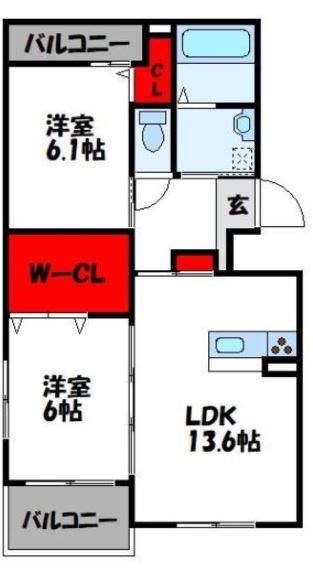 エタニティ参番館  206号室 間取り