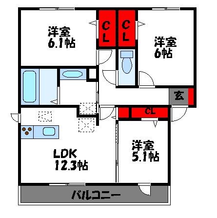 D-room M premium 201号室 間取り