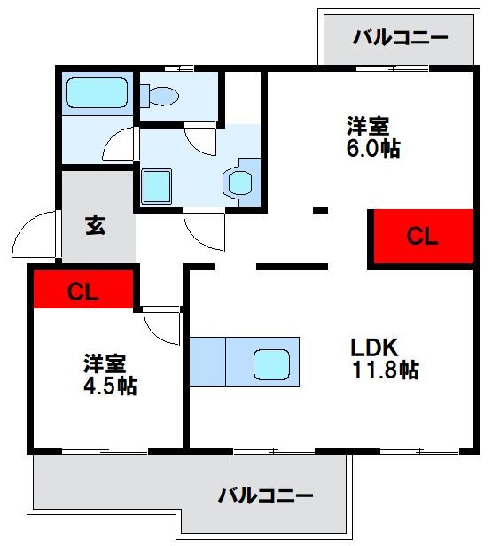 東福間団地 12000棟 間取り図