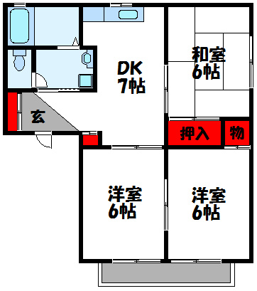 シャルマンＡ棟 202号室 間取り