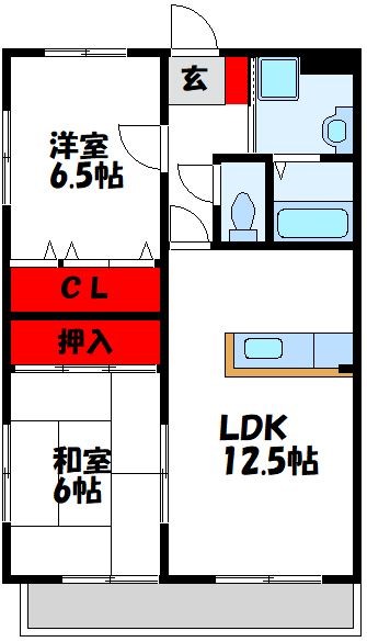 オベールジュ宗像 305号室 間取り