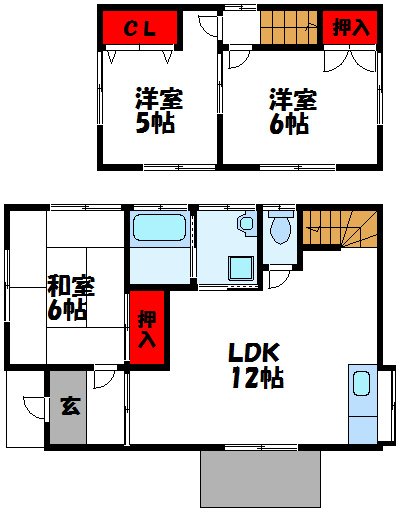 小島貸家  間取り