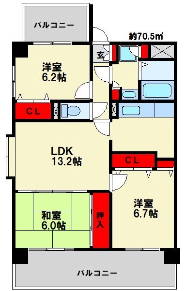 Kステーション大野城 間取り図