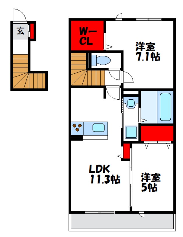 D-roomあけぼの  202号室 間取り