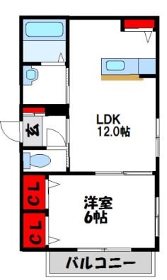 クラニア A 102号室 間取り