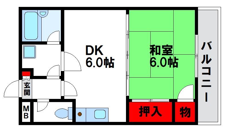 コーポラス東福間 303号室 間取り