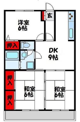 シティフォレスト海老津 402号室 間取り