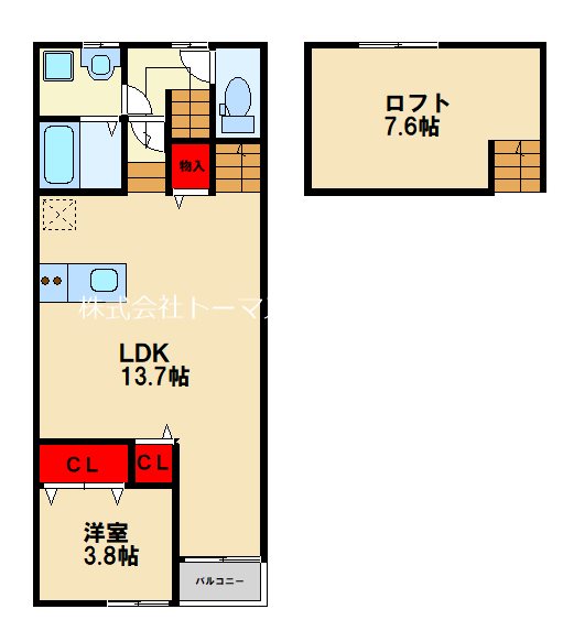 Luxe小郡  202号室 間取り