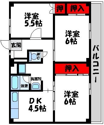 ビレッジハウス宗像 間取り図