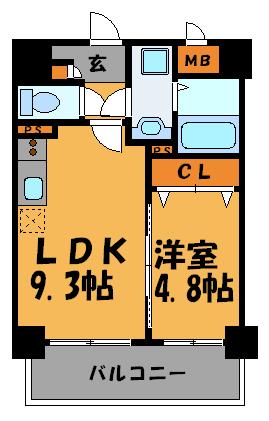 グランジュ大濠 602号室 間取り