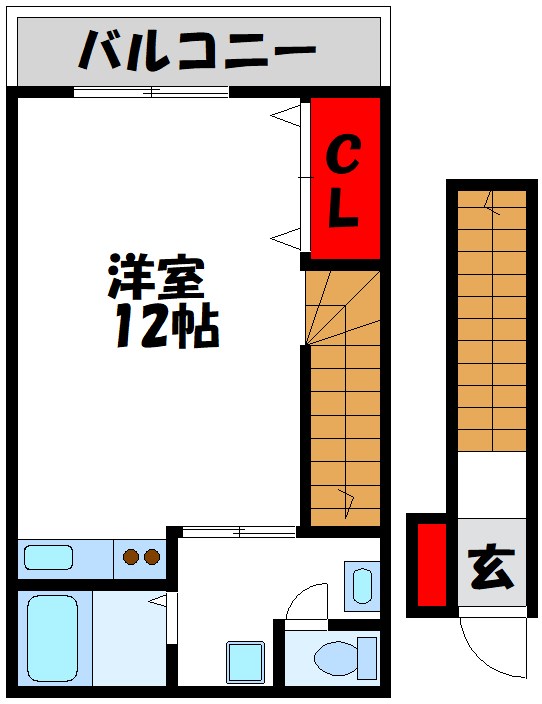 コーポ日の里　弐番館 204号室 間取り