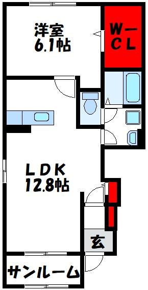プラージュ A 101号室 間取り