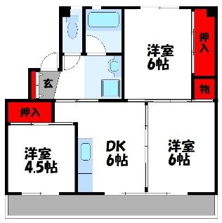 ビレッジハウスいなつき 2号棟 間取り図