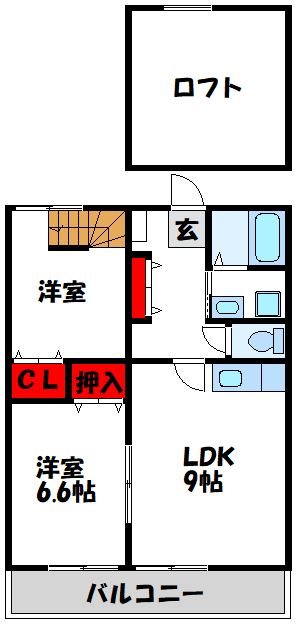 ビオス徳重A 201号室 間取り