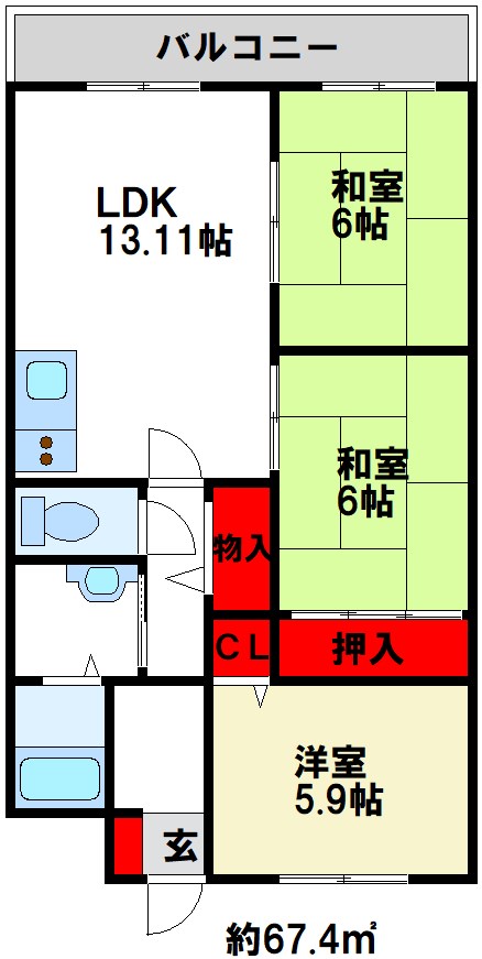 ヴィルシーナ松嶋 間取り図