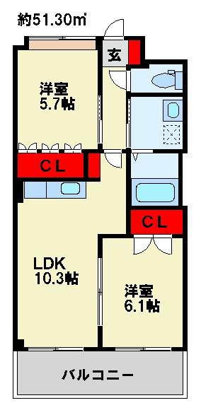 セントフィールド 201号室 間取り