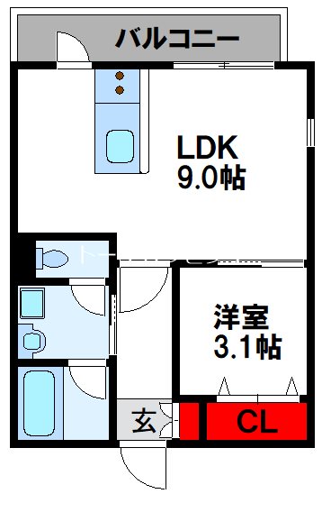 Prevoyance福間中央  102号室 間取り