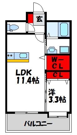 東福間駅前バモス  302号室 間取り