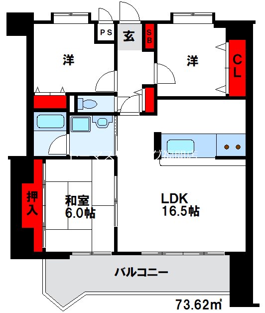 アーバン宮地岳 間取り